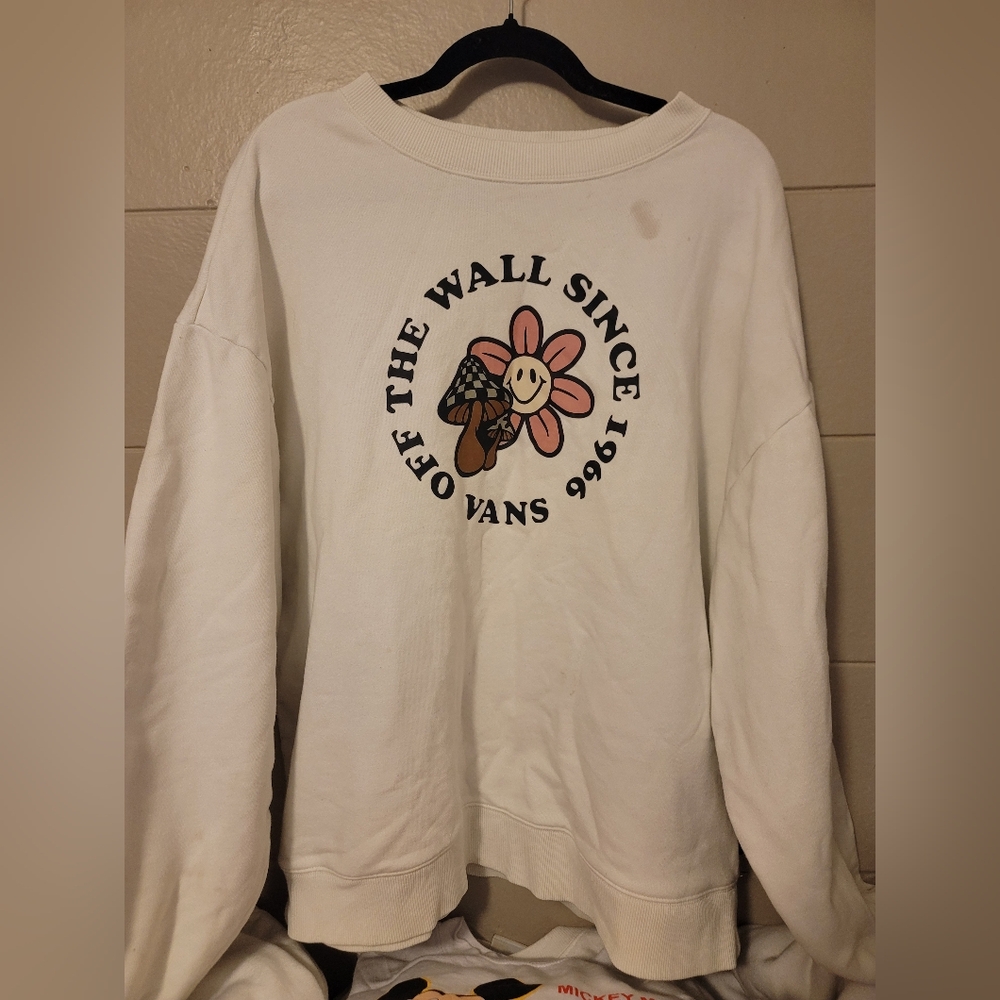 Vintage Vans White Graphic Sweatshirt